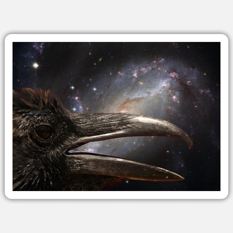 Corbeau de l’espace noir. Sticker taille S (10 x 10 cm)