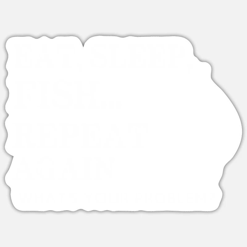 PÊCHE - Sticker taille S (10 x 10 cm) - blanc mat