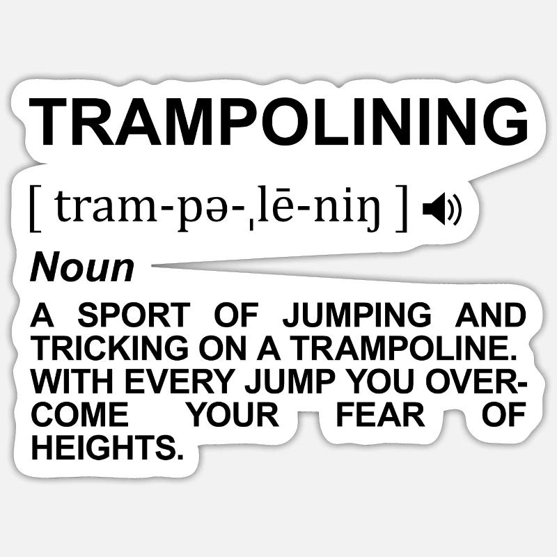Dictionary Trampoline Jumping Sticker size S (10 x 10 cm)
