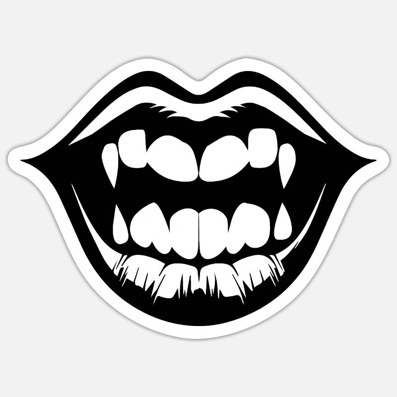 Lèvres, bouche, baisers lèvres - Sticker taille S (10 x 10 cm) - blanc mat
