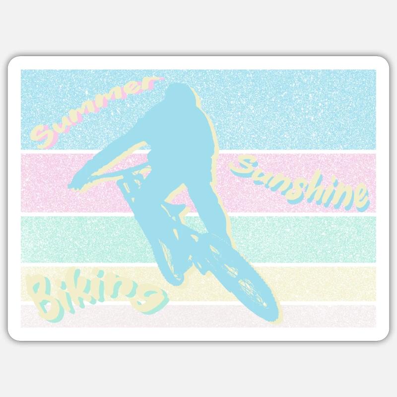 Vélo de soleil d’été - Sticker taille S (10 x 10 cm) - blanc mat