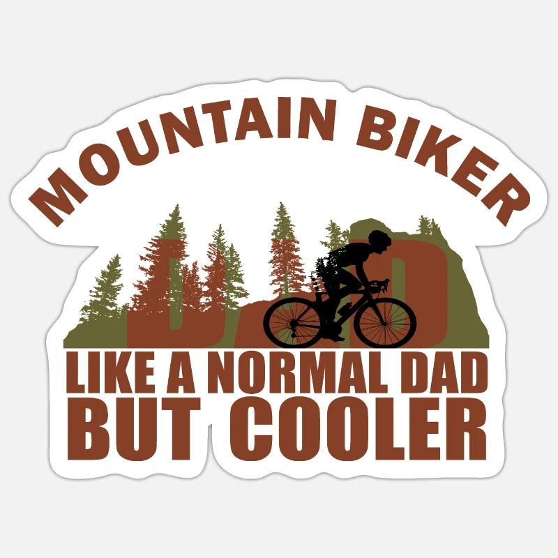 Papa VTT - Sticker taille S (10 x 10 cm) - blanc mat