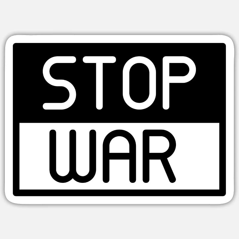 stop war, no war - Sticker size S (10 x 10 cm) - white matte