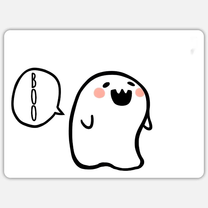 Fantôme surpris - Sticker taille S (10 x 10 cm) - blanc mat