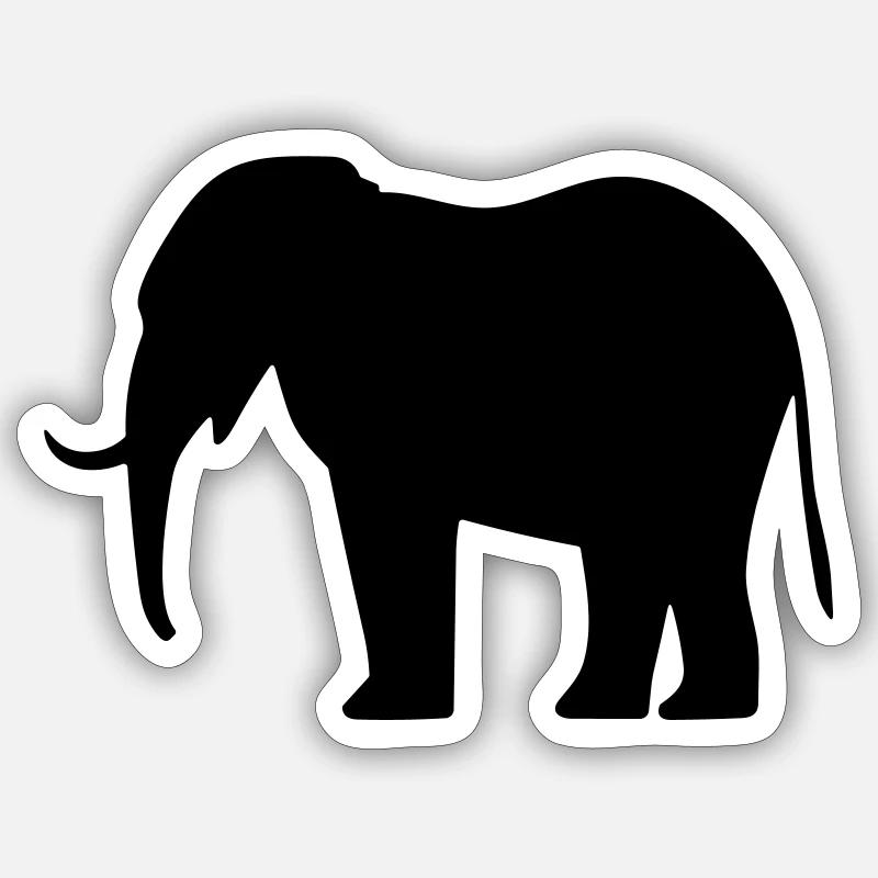 elephant - Sticker size S (10 x 10 cm) - white matte