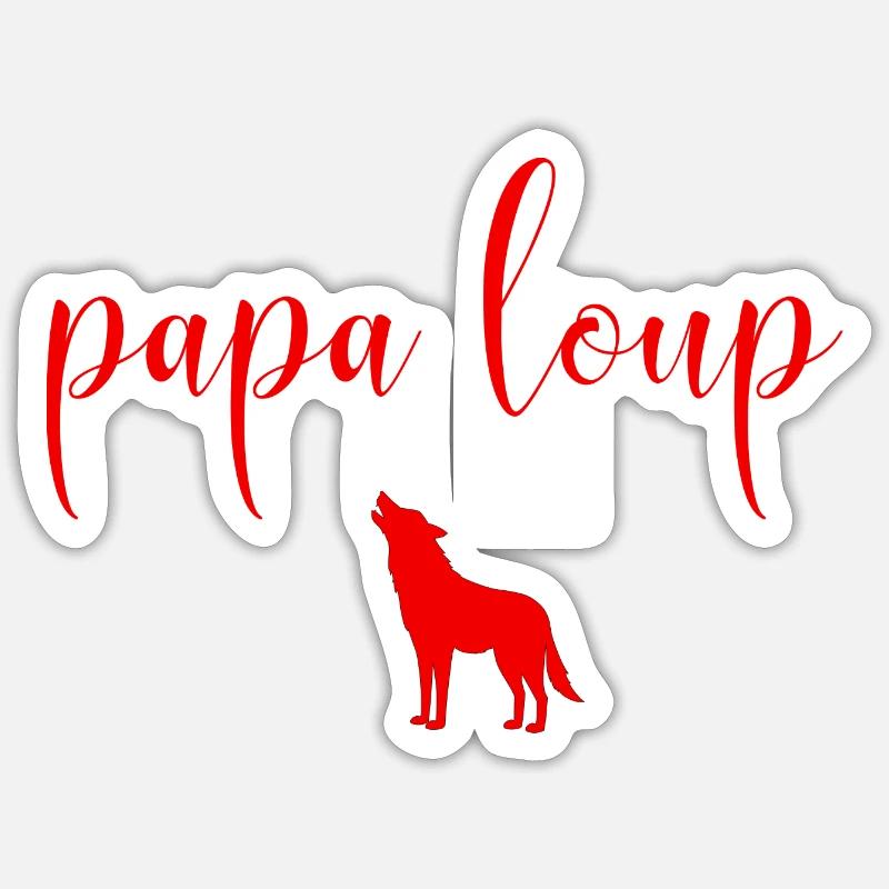 Wolf Daddy - Sticker size S (10 x 10 cm) - white matte