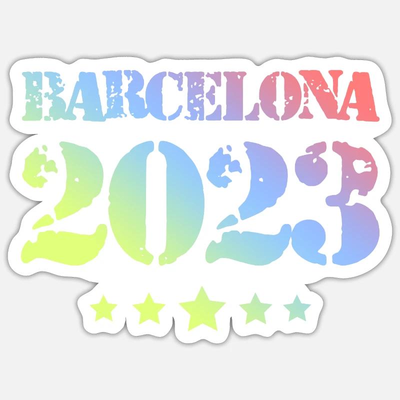 Barcelone 2023 - Sticker taille S (10 x 10 cm) - blanc mat