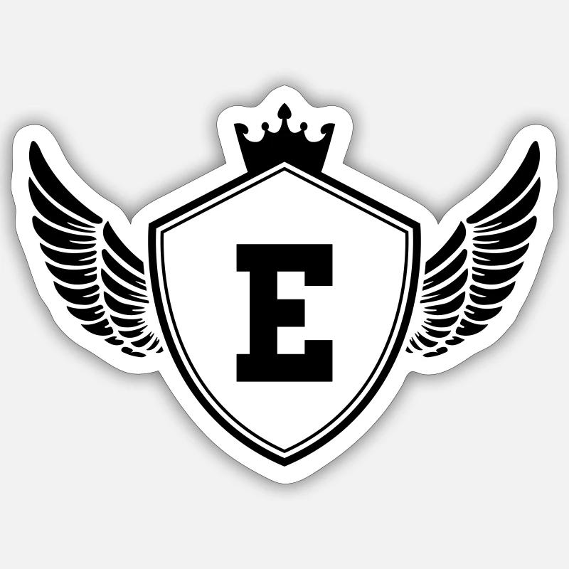wappen E - Sticker Größe S (10 x 10 cm) - Mattweiß