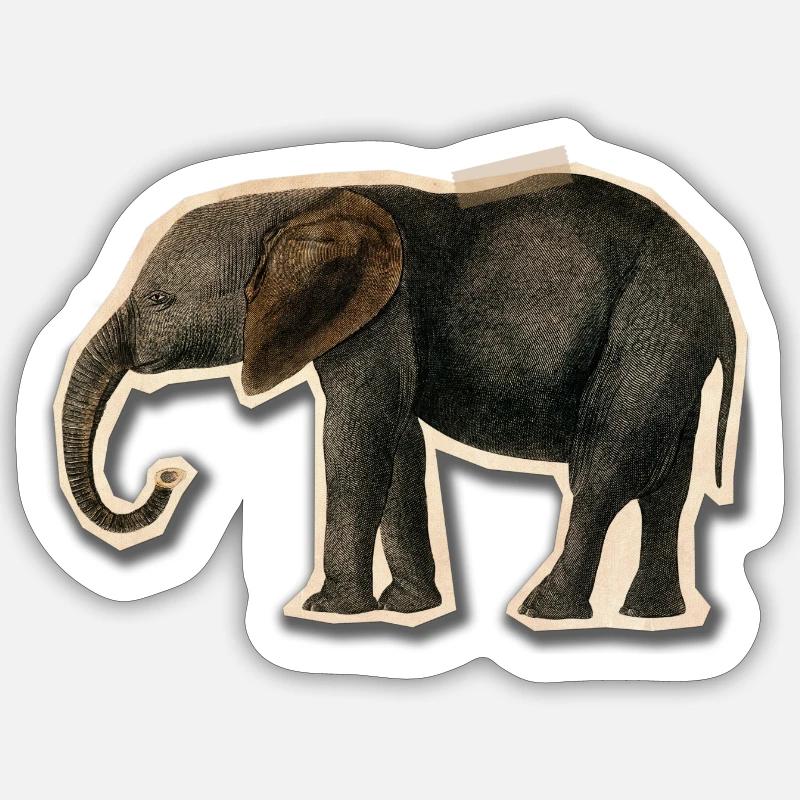Éléphant avec du ruban adhésif Sticker taille S (10 x 10 cm)