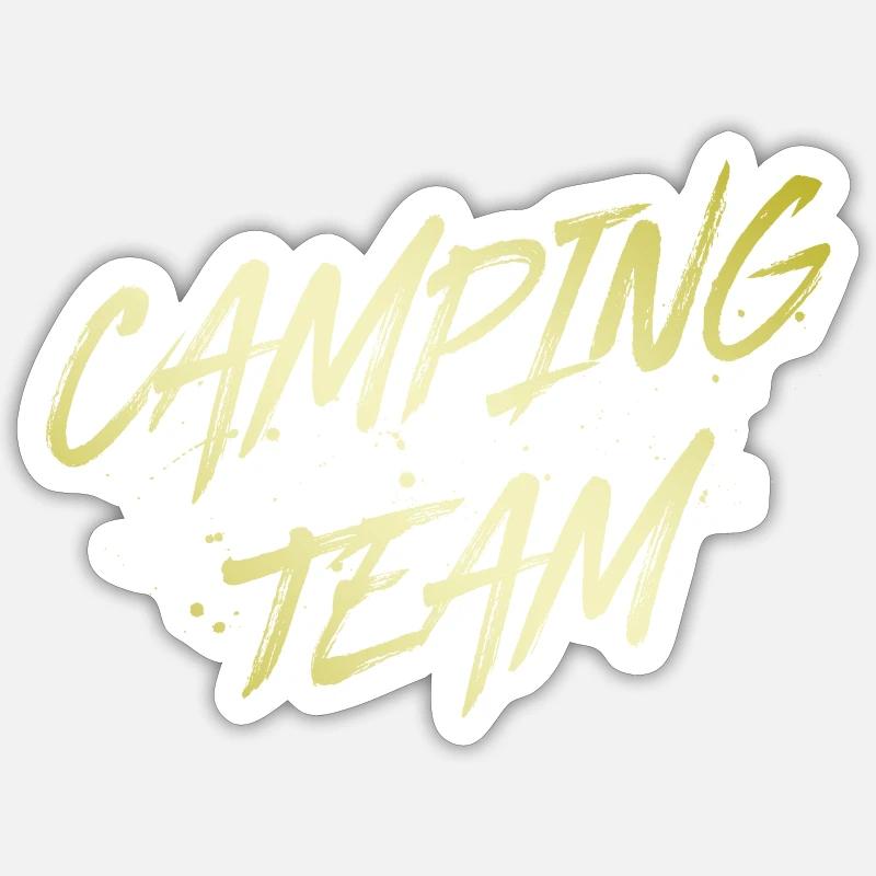 Équipe de camping - Sticker taille S (10 x 10 cm) - blanc mat
