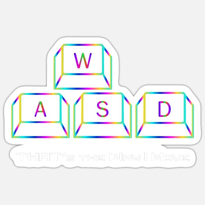 WASD - C’est comme ça que je me déplace Sticker taille S (10 x 10 cm)