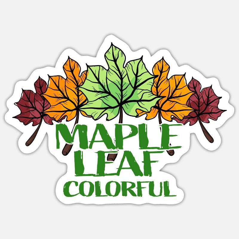 Maple Leaf Colorful - Sticker Größe S (10 x 10 cm) - Mattweiß