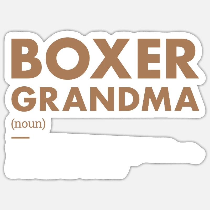 Boxer Grandma Definition - Sticker Größe S (10 x 10 cm) - Mattweiß