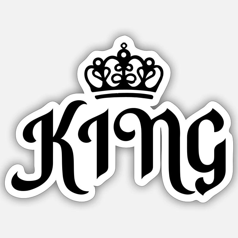 king - Sticker Größe S (10 x 10 cm) - Mattweiß