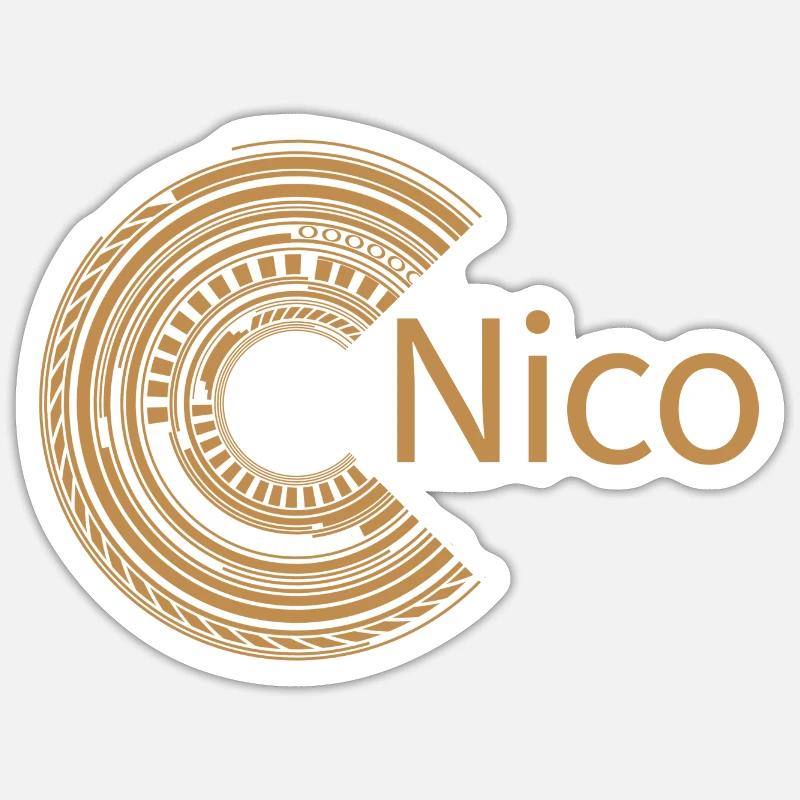 Pour Nico - Sticker taille S (10 x 10 cm) - blanc mat