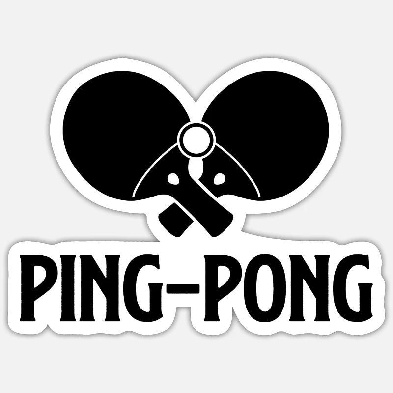 Ping Pong - Sticker taille S (10 x 10 cm) - blanc mat
