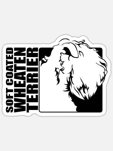 Soft Coated Wheaten Terrier Profile Dogs Wilsigns - Sticker size S (10 x 10 cm) - white matte