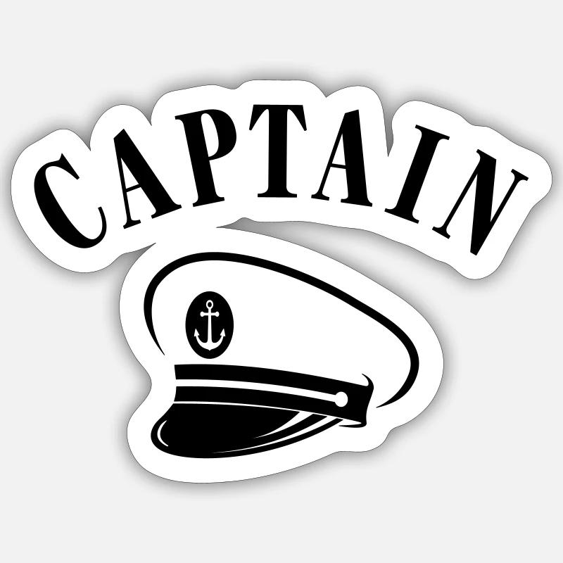 CASQUETTE DE CAPITAINE - Sticker taille S (10 x 10 cm) - blanc mat