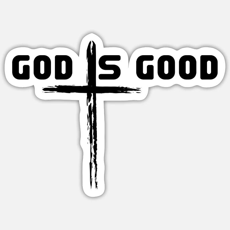 Dieu est - Sticker taille S (10 x 10 cm) - blanc mat