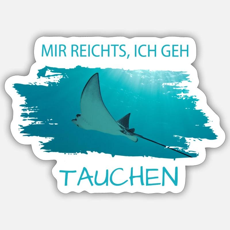 Tauchen Rochen Sticker Größe S (10 x 10 cm)