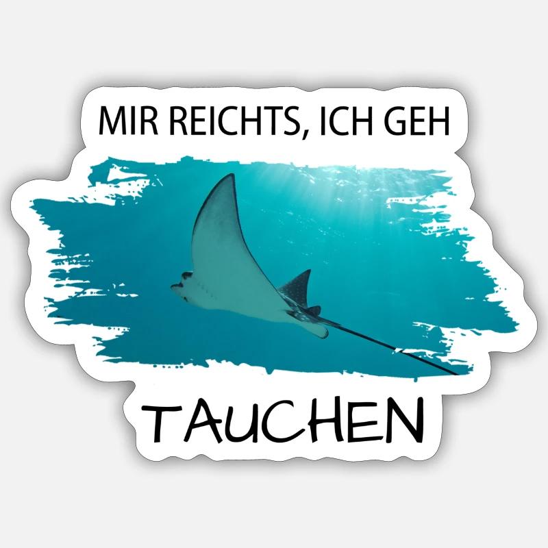 Tauchen Rochen Sticker Größe S (10 x 10 cm)