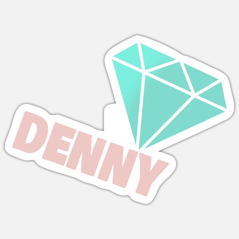 Diamant Denny - Sticker taille S (10 x 10 cm) - blanc mat