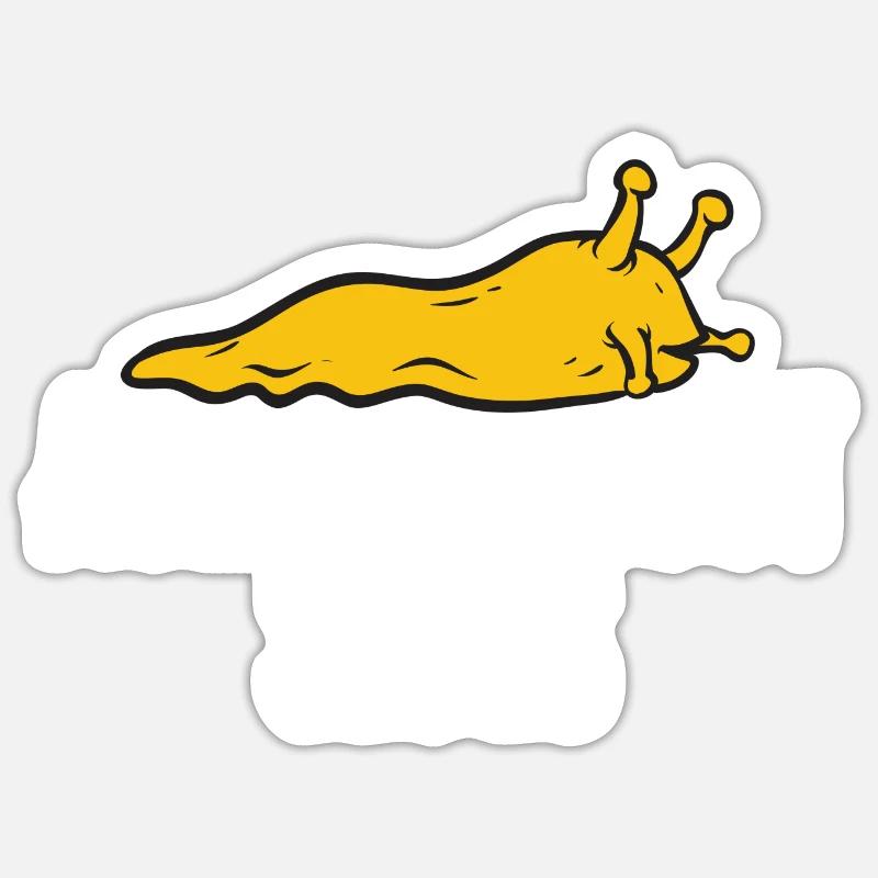 Escargot banane - Sticker taille S (10 x 10 cm) - blanc mat