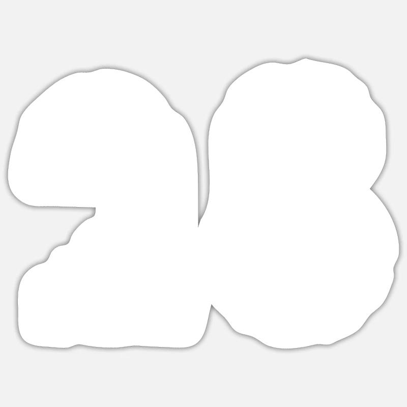 Maillot 28 numéros - Sticker taille S (10 x 10 cm) - blanc mat