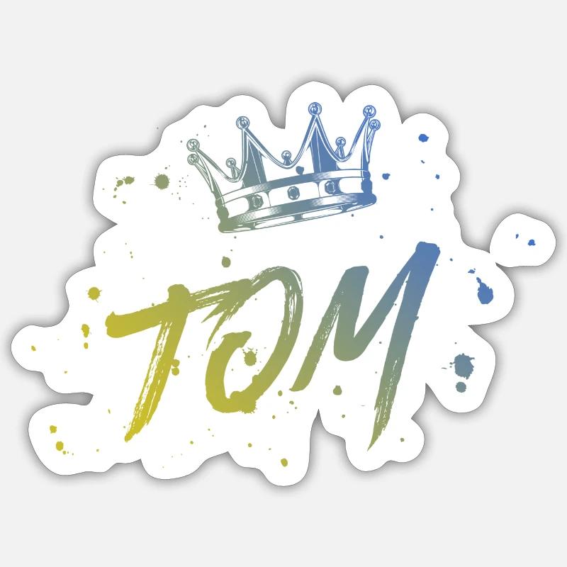 Tom - Sticker taille S (10 x 10 cm) - blanc mat