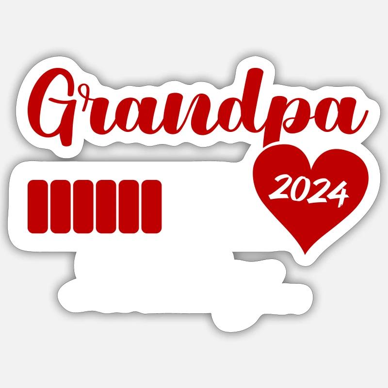 Grandpa Loading 2024 - Sticker size S (10 x 10 cm) - white matte