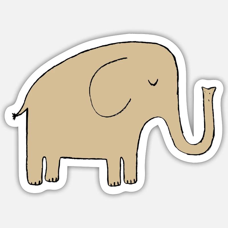 Elefant Sticker Größe S (10 x 10 cm)