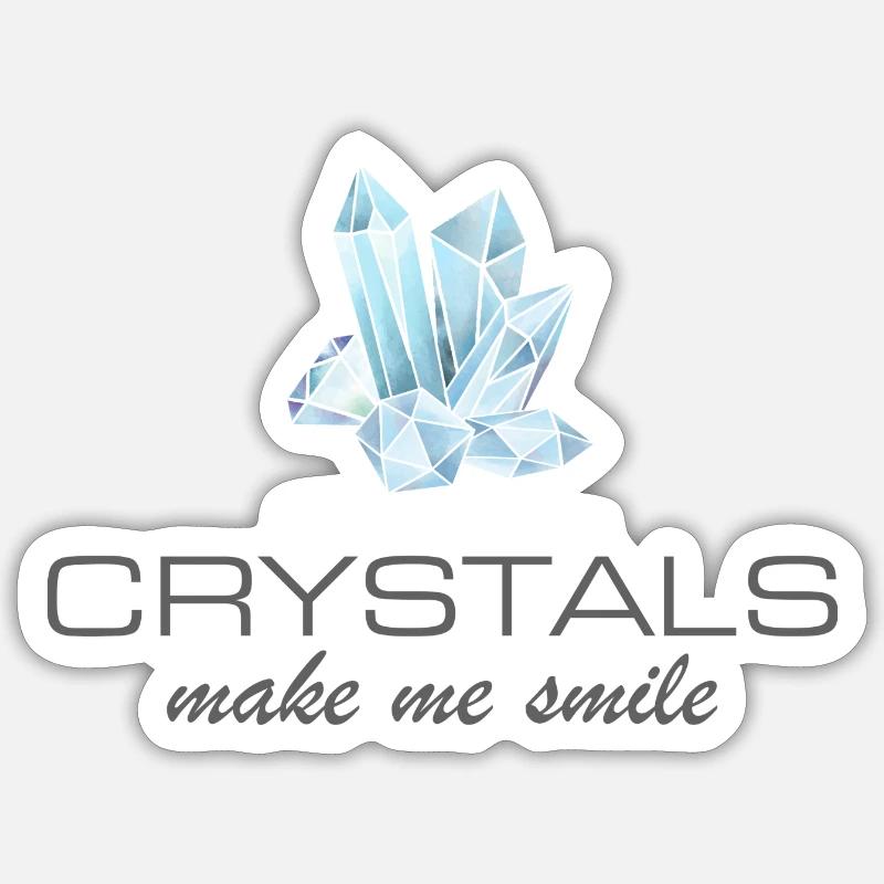 crystals make me smile - Sticker Größe S (10 x 10 cm) - Mattweiß