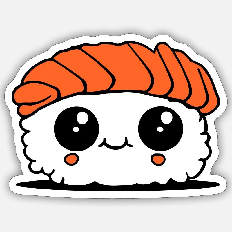 SUSHI-Spaß - Sticker Größe S (10 x 10 cm) - Mattweiß