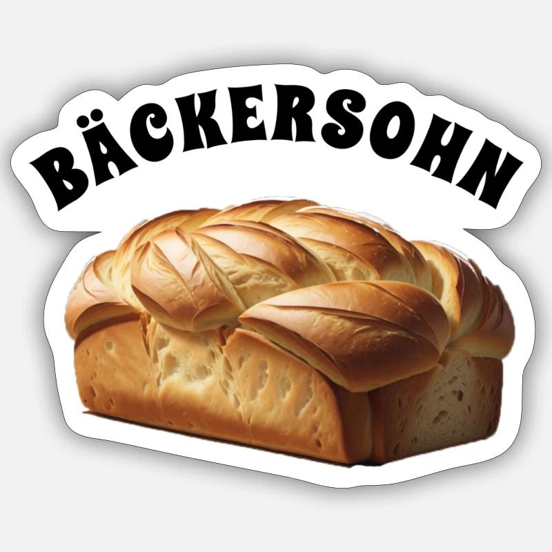 Bäckersohn Aufschrift Bäcker Backen - Sticker Größe S (10 x 10 cm) - Mattweiß