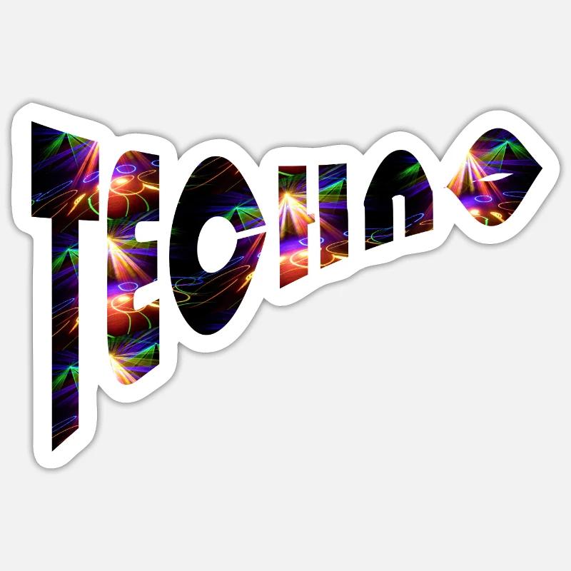 Techno Sticker Größe S (10 x 10 cm)