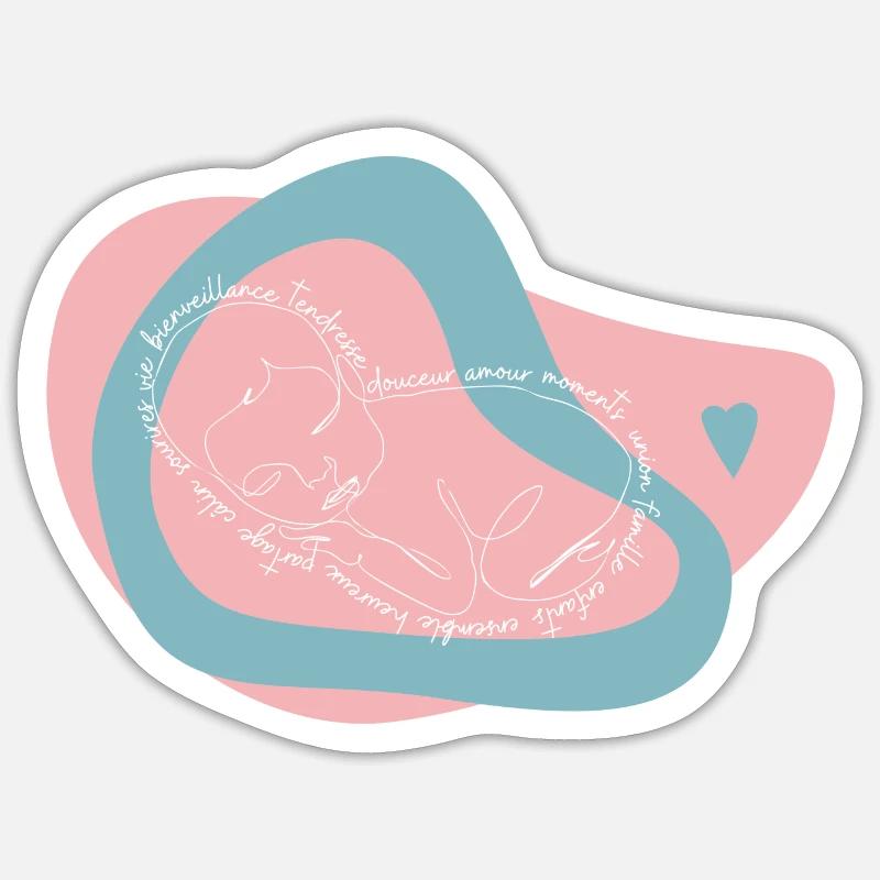 Famille - Sticker taille S (10 x 10 cm) - blanc mat