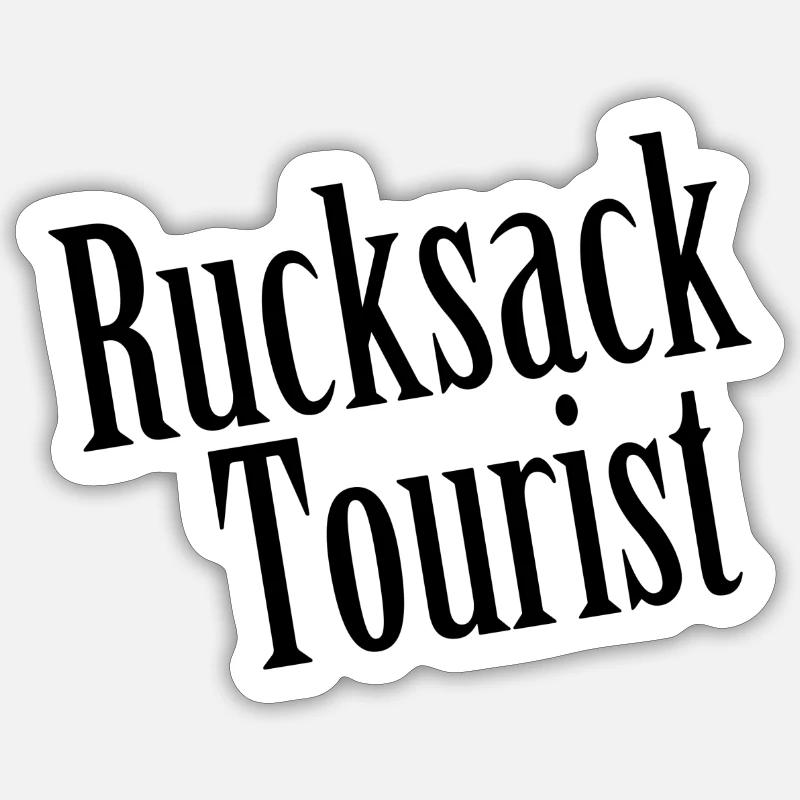 Backpack tourist - Sticker size S (10 x 10 cm) - white matte