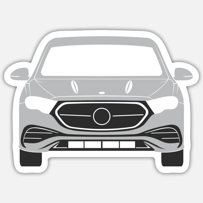 E Class Front Silhouette - Sticker size S (10 x 10 cm) - white matte