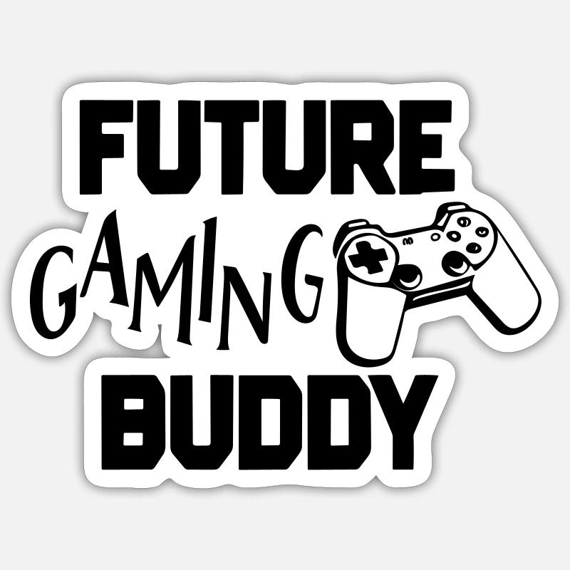 future gaming buddy - Sticker size S (10 x 10 cm) - white matte