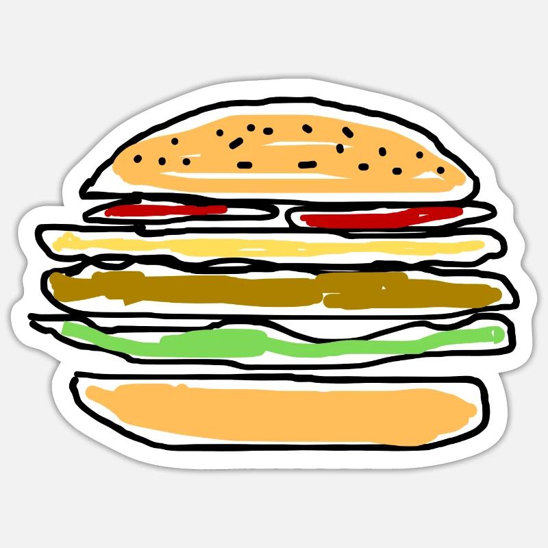 Burger Sticker size S (10 x 10 cm)