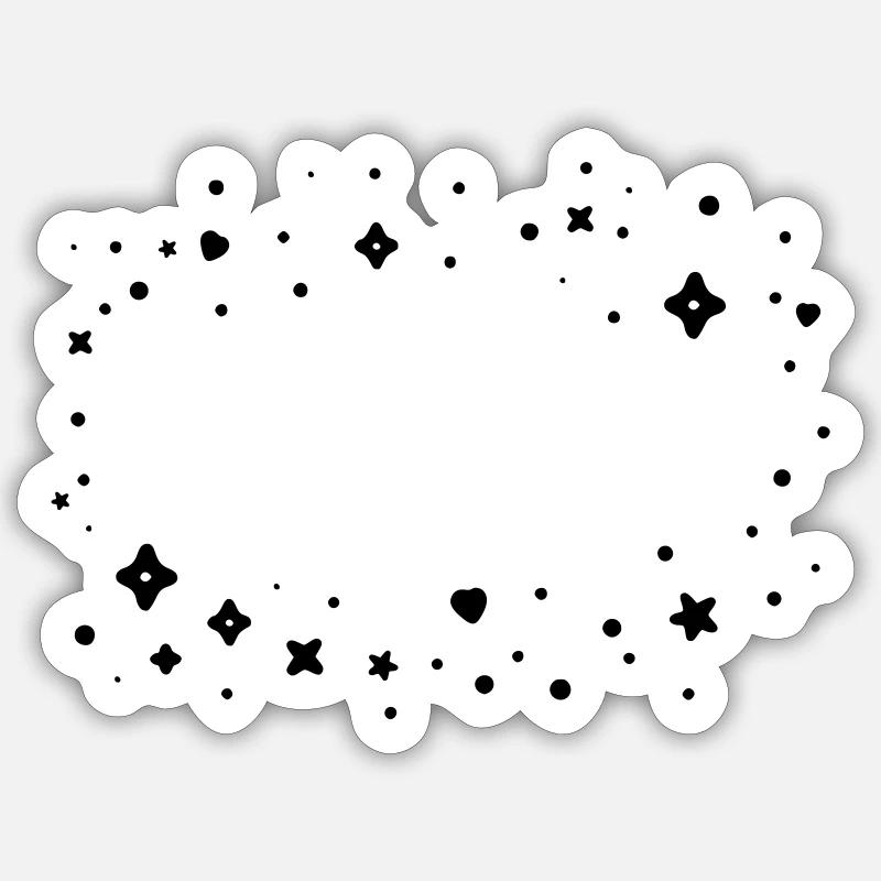Glitzerwolke Rahmen - Sticker Größe S (10 x 10 cm) - Mattweiß