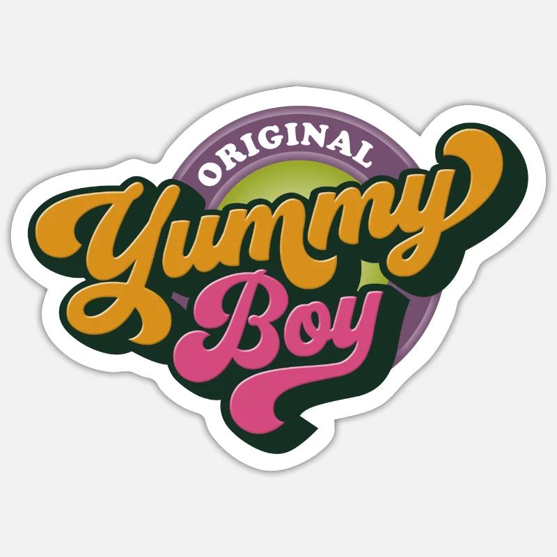 Yummy Boy - Sticker Größe S (10 x 10 cm) - Mattweiß