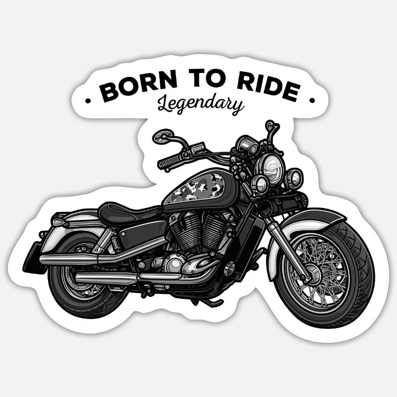 Chopper // Moto - Sticker taille S (10 x 10 cm) - blanc mat