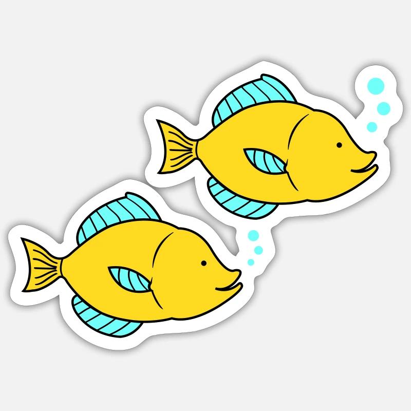 Pisces Comic - Sticker size S (10 x 10 cm) - white matte