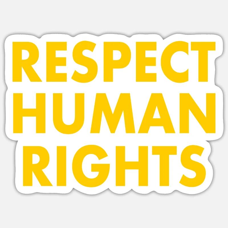 Respect human rights - Sticker taille S (10 x 10 cm) - blanc mat