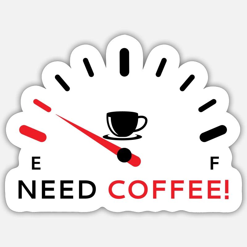 Brauche Kaffee 2 - Sticker Größe S (10 x 10 cm) - Mattweiß