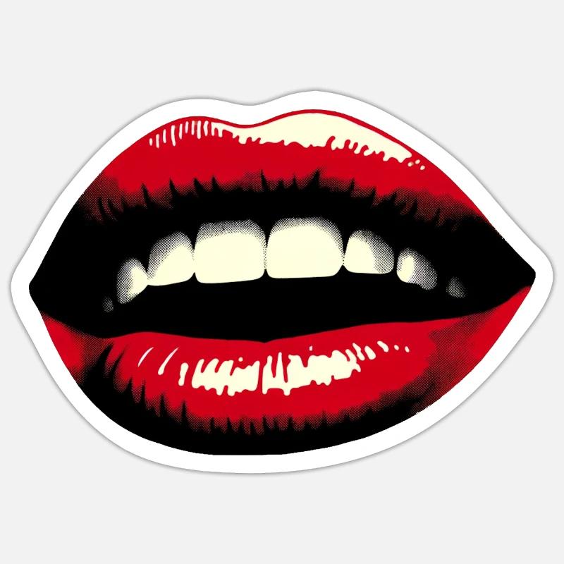 Sensual Lips Red Lipstick Sticker size S (10 x 10 cm)
