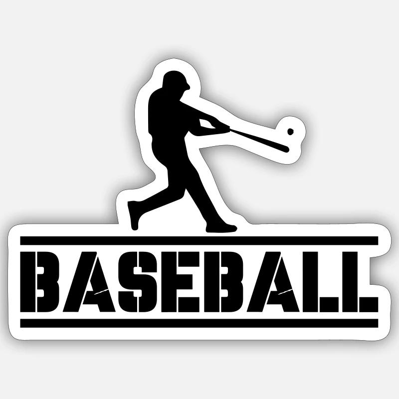 baseball 01 - Sticker Größe S (10 x 10 cm) - Mattweiß