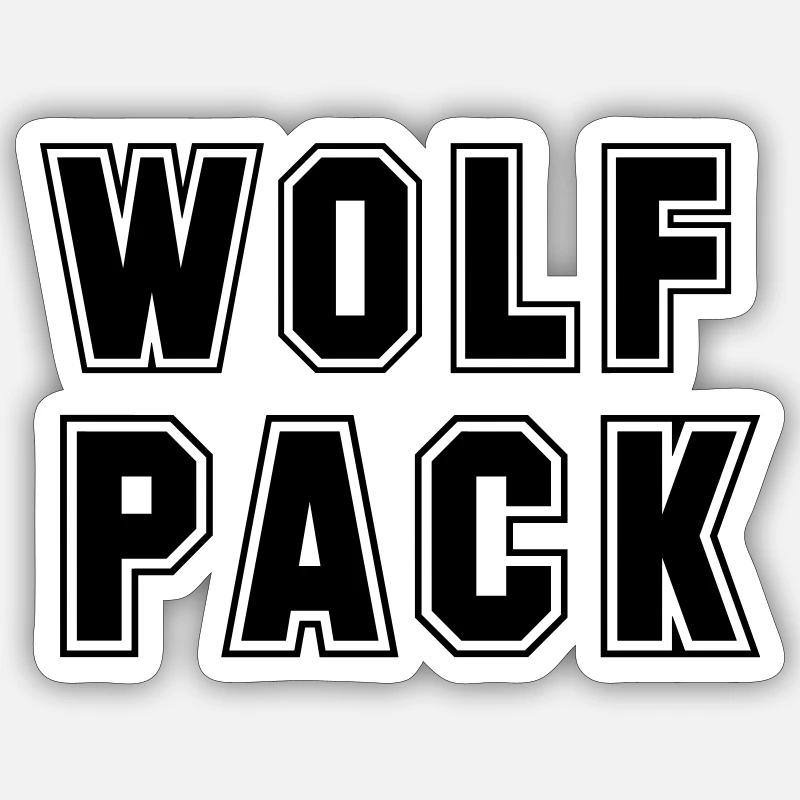Meute de loups - Sticker taille S (10 x 10 cm) - blanc mat