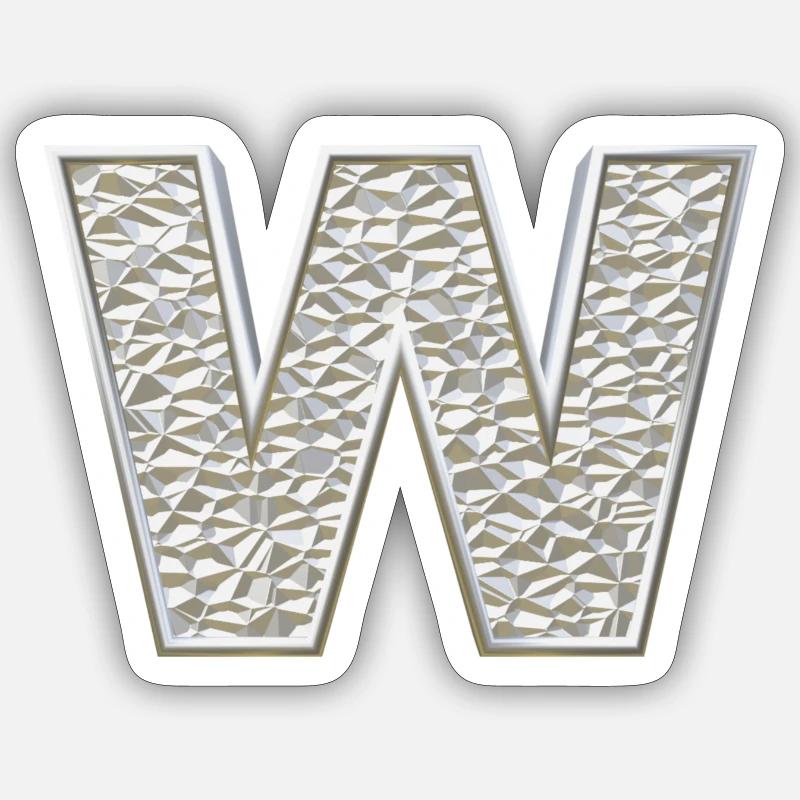 W, letter, initial, monogram, Sticker Größe S (10 x 10 cm)